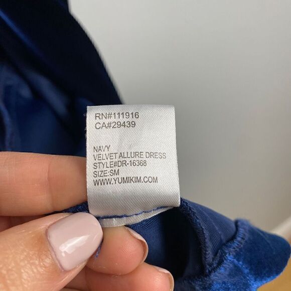 Yumi Kim Velvet Allure Strapless Dress in Navy - Picture 8 of 11